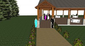 A 3d rendering of a wedding pavilion.