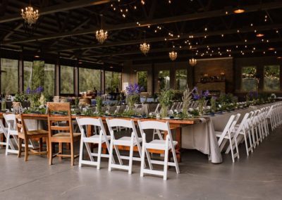 Chairs and tables for the newlyweds and their guests