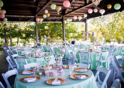 Balloons and party decor to celebrate the wedding