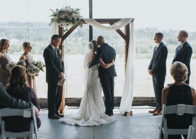 The wedding ceremony taking place