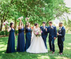 The newlyweds celebrating their marriage