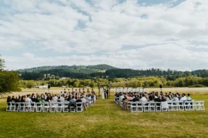 Guests seated at the wedding venue