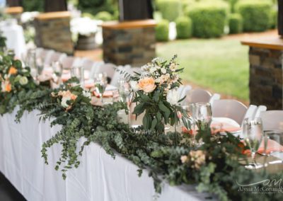 Floral designs on the table