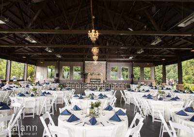 A view of the wedding reception area