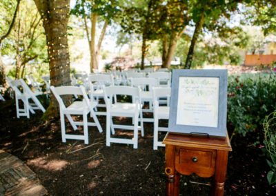 A welcome sign for the wedding