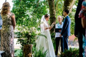 Bride and groom exchanging vows