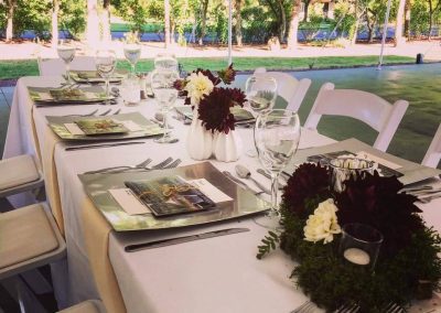 Utensils and dinnerware on the table