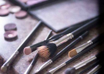 Makeup brushes for the bride