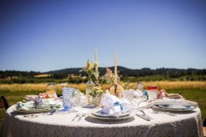 An outdoor dining spot