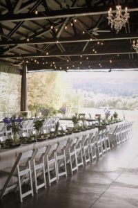 Chairs and dining tables for the wedding guests
