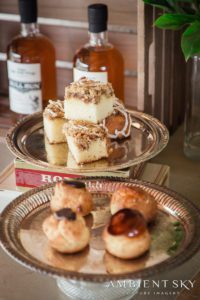 Pastries on plates