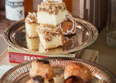 Pastries on plates