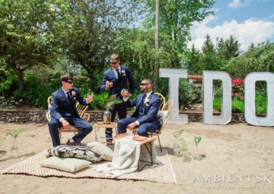 The groom and his attendants at a pictorial setup