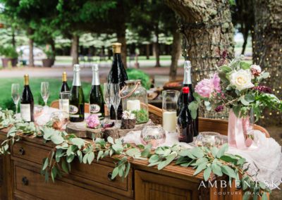 Liquor and decor on display