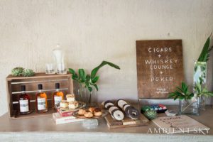 Cigars and whiskey lounge display