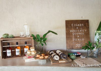 Cigars and whiskey lounge display