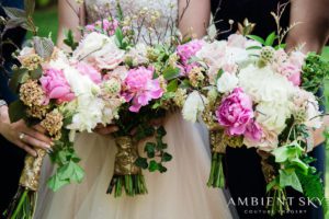 Beautiful bouquets for the bride and her attendants