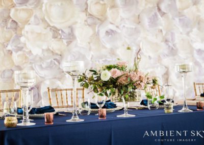 The dining table reserved for the newlyweds