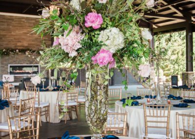 Tall vases with flowers