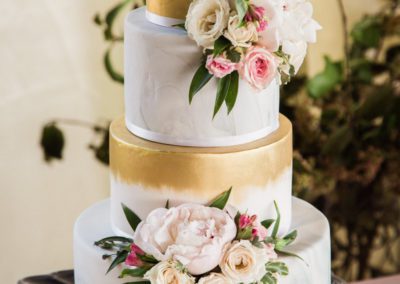 A tiered cake for the newlyweds