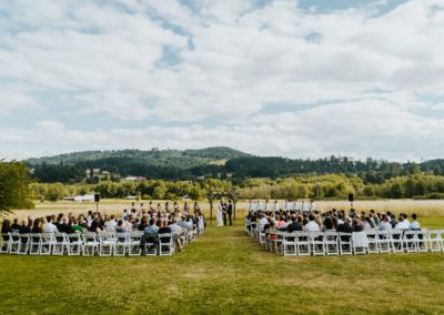 Guests seated at the wedding venue