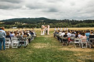 The wedding ceremony underway
