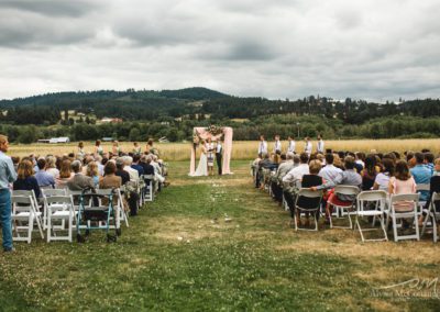 The wedding ceremony underway