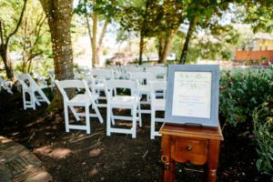 A welcome sign for the wedding