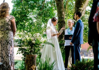 Bride and groom exchanging vows