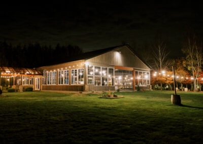 Lights around the venue at night